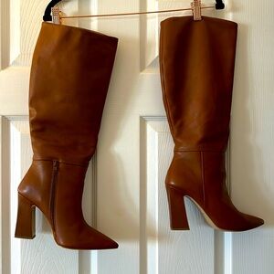 Steve Madden brown leather knee high boots size 8.5